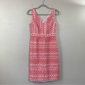 NWT Boden white pink broidery anglaise embroidered  midi sleeveless dress 4L